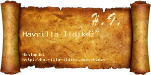 Havrilla Ildikó névjegykártya